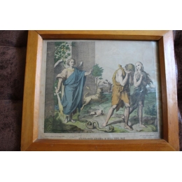 Литография " Изгнание Адама и Евы из Рая" 19 век