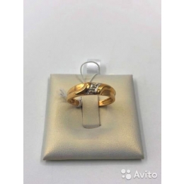 Золотое кольцо с бриллиантами (золото 583 пробы 3 бриллианта) СССР 