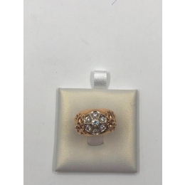 Золотое кольцо с бриллиантами (золото 585 пробы 7 бриллианта) СССР  