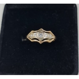 Золотое кольцо c  бриллиантами (золото 583 пробы бриллианты) СССР ХХ в 
