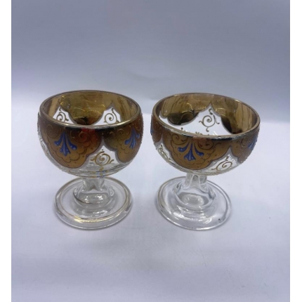 Бокалы с эмалевой росписью (2 шт) ХIХ в