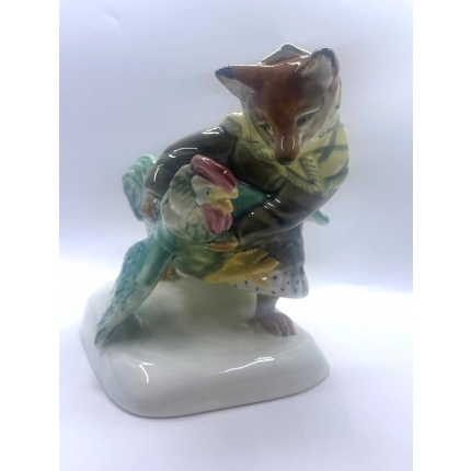 Фарфоровая статуэтка "Лиса и Петух" СССР ЗиК Конаково 1958 г  