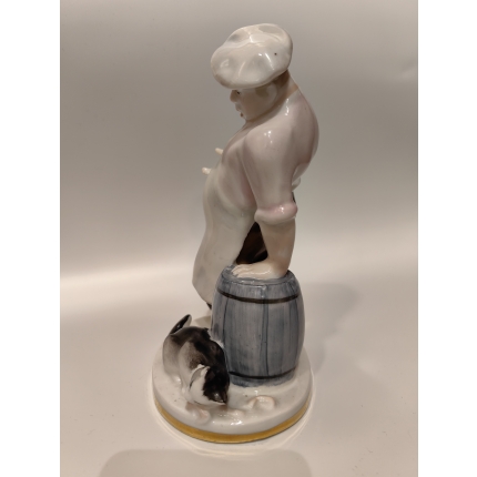 Фарфоровая статуэтка " Повар и кот"