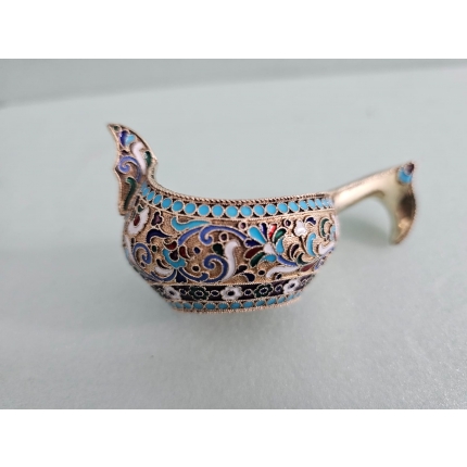 Серебряный ковш с эмалью
