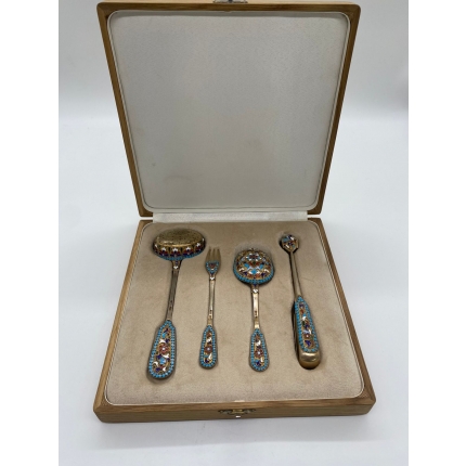 Серебряный набор эмаль 84 проба