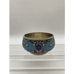 Серебряная солонка. Эмаль. 84 проба.