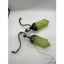 Бра. 19 Век. Бронза. Зеленое стекло.