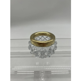 Хрустальная солонка с серебряным ободком.