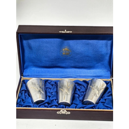 Серебряные подарочные рюмки. 875 проба. СССР.