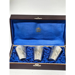 Серебряные подарочные рюмки. 875 проба. СССР.