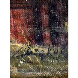 Картина маслом. Волков " Закат в лесу".1903г.